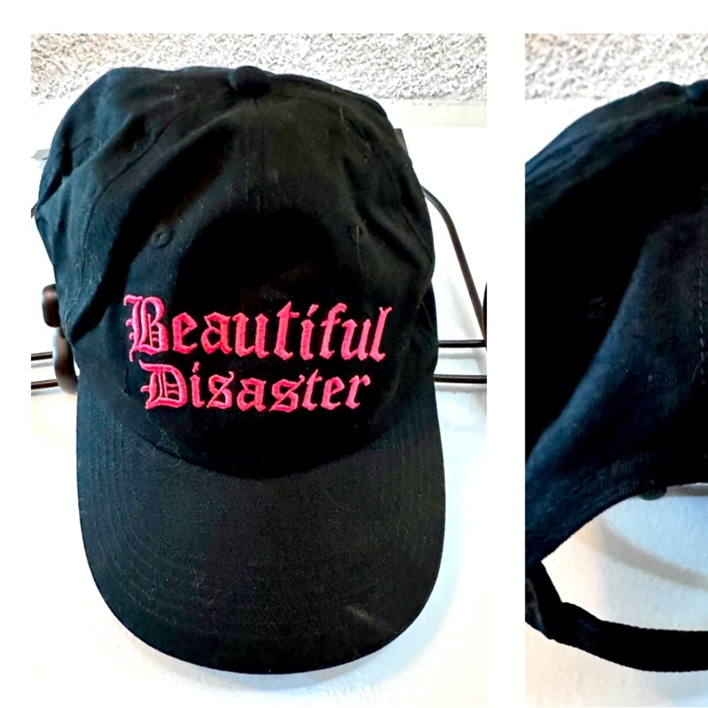 Beautiful Disaster , black pink dad hat